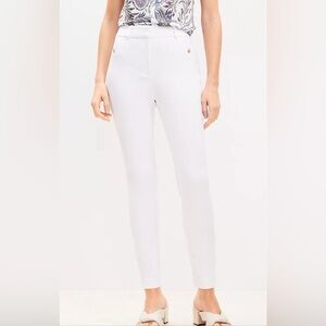 LOFT White Skinny Jumpsuit Elegant Design